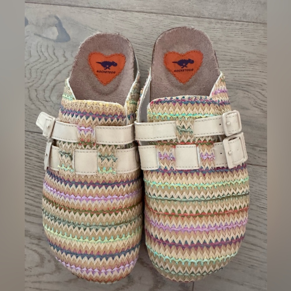 Rocket Dog Abel Multi-Color Woven Clogs size 6